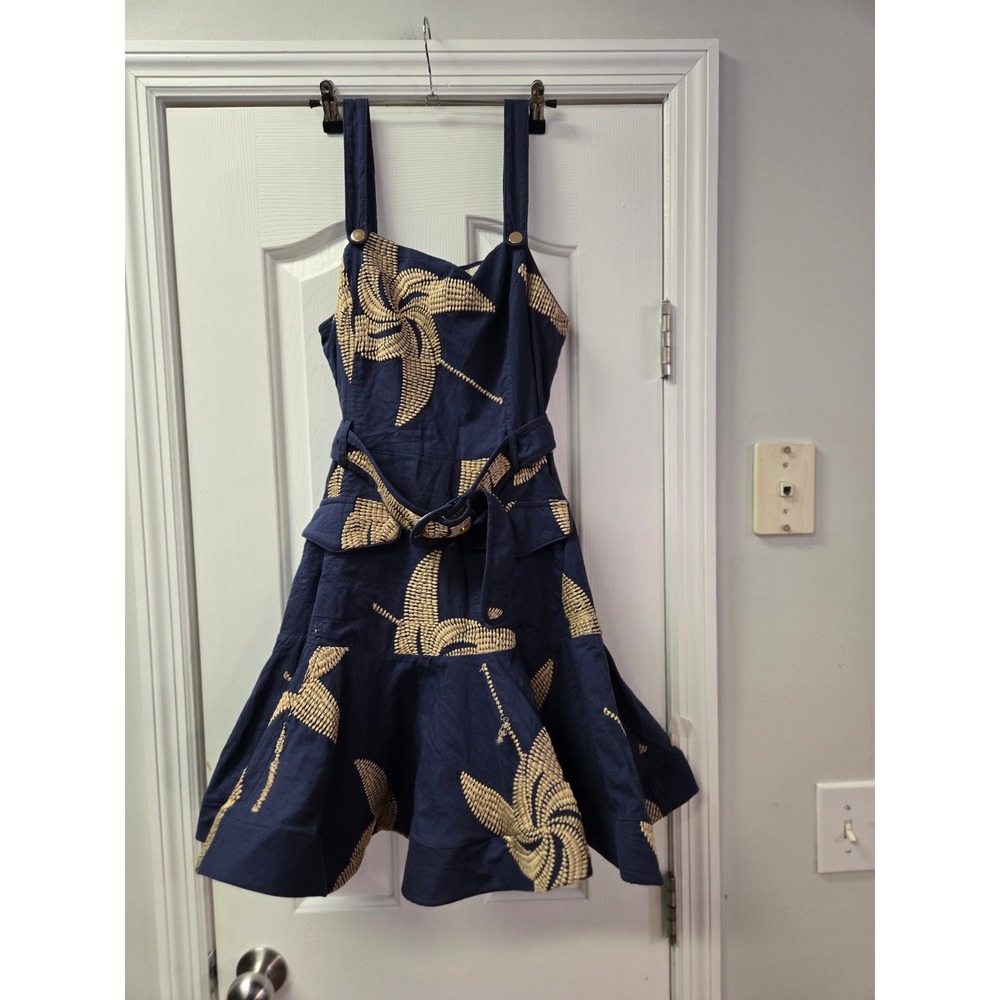 Ciebon Navy Blue Embroidered Pinwheel Fit & Flare Dress NWT Large Nordstrom
